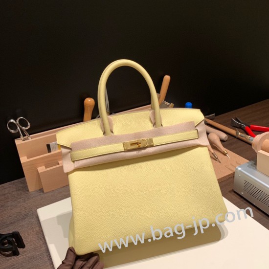 エルメスバーキン 30センチトゴ Togo 1Z/Jaune Poussin  ジョーヌプッサンゴールド金具 birkin30-057 全手縫い