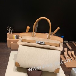 エルメスバーキン 30センチスイフト swift & Canvas4B/Biscuit ビスキュイゴールド金具 birkin30-086 全手縫い