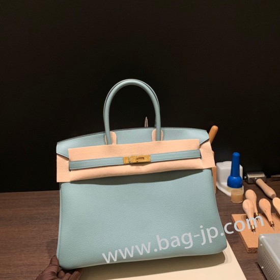 エルメスバーキン 35センチ トゴ Togo  7G/ Ciel シエル ゴールド金具  birkin35-002 全手縫い