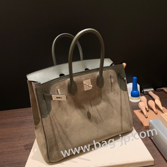 エルメスバーキン 35センチ swift スイフト & chamois  Silver Hardware シルバー金具  birkin35-006 全手縫い