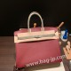 エルメスバーキン 35センチ evercolor& chamois  55/ Rouge H & 81 /Gris Tourterelle ルージュアッシュ x トゥルティエールグレー シルバー金具  birkin35-007 全手縫い