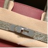 エルメスバーキン 35センチ evercolor& chamois  55/ Rouge H & 81 /Gris Tourterelle ルージュアッシュ x トゥルティエールグレー シルバー金具  birkin35-007 全手縫い