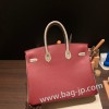 エルメスバーキン 35センチ evercolor& chamois  55/ Rouge H & 81 /Gris Tourterelle ルージュアッシュ x トゥルティエールグレー シルバー金具  birkin35-007 全手縫い
