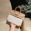 エルメス バーキン25 トリーアンH キャンバス＆スウィフトレザー（銀金具）* カラー：4B/Biscuit（ビスキュイ）*- 温もりあるビスケットカラー  軽やかなキャンバス地と光沢あるスウィフトレザーの絶妙な組み合わせ。  落ち着いたビスケットトーンが、上品で使いやすい雰囲気を醸し出します。  