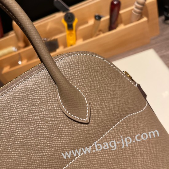 エルメス ボリード27 Epsom ヴォーエプソン 18/Étoupe Grey/エトゥープ ゴールド金具  bolide27-002 全手縫い