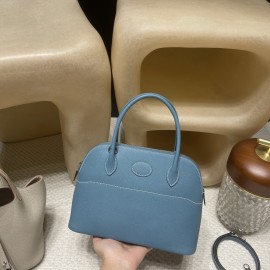 75 / ブルージーン シルバー金具 シンプルな高級感のファッションアイテム 【Bolide】27cm ボリード27 ヴォーエプソン Epsom 