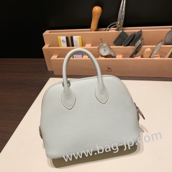 エルメス ボリード ミニ シェブルミゾル  Chevre  80 /Pearl Grey パールグレー シルバー金具  bolide-mi045 全手縫い