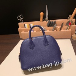 エルメスバーキン 30センチ シェブルミゾル  Chevre ブルーアンクルM3/Blue Encre   ゴールド金具  bolide-mi050 全手縫い