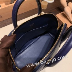 エルメスバーキン 30センチ シェブルミゾル  Chevre ブルーアンクルM3/Blue Encre   ゴールド金具  bolide-mi050 全手縫い