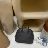 【新作入荷】Mini Bolide 18cm オーストリッチ 89 ブラック シルバークラスプ 超絶キレイな小さな貝殻バッグ   