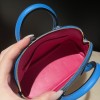 【Mini bolide】evercolor 皮 OF / ブルーフリーダ ×0D ローズメキシコ 鮮烈なブルー × ピンク コンパクト大容量 可愛らしさとエレガンス兼備のボウリングバッグ   