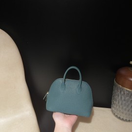 【Mini bolide】シェブルミゾル Chevre U4 / ヴェールヴェルティゴ コンパクトサイズ × 大容量 エレガントなモダングリーン ボウリングバッグ   