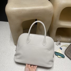 80/Pearl Grey (グリスパール / パールグレー) エルメス ボリード リラックス 35 ヴォーシッキム ハンドバッグ Bolide relax 35 超美品！Swift レザー 
