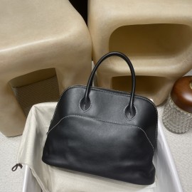 89/Black (Noir) ブラック エルメス ボリード リラックス 35 ヴォーシッキム ハンドバッグ Bolide relax 35 超美品！Swift    シルバー金具