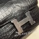 エルメス コンスタンス  ミニ Matte Alligator Crocodile ポロサスマットクロコダイル ブラック 89 /Black (Noir) シルバー金具   constance19-004 全手縫い