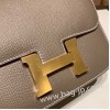 エルメス コンスタンス  ミニ ヴォーエプソン エトゥープ 18/Étoupe Grey ゴールド金具  constance19-036 全手縫い