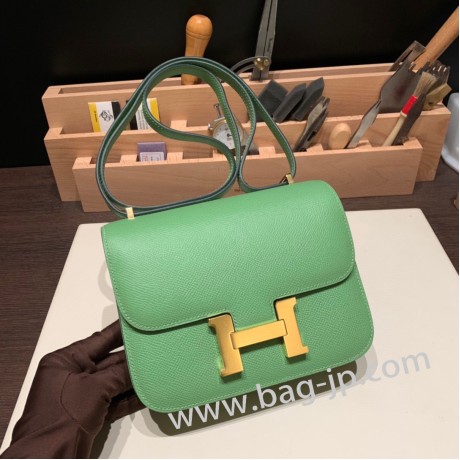 エルメス コンスタンス  ミニ ヴォーエプソン ヴェールクリケット 3I /Vert Criquet ゴールド金具  constance19-049 全手縫い