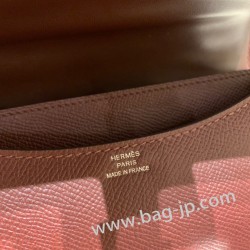 エルメス コンスタンス  ミニ ヴォーエプソン ブルゴーニュ F5 /Bourgogne & 57/ Bordeaux シルバー金具  constance19-056 全手縫い