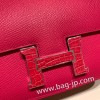 エルメス コンスタンス  ミニ ヴォーエプソン ローズメキシコ 0D /Rose Mexico Alligator Hardware constance19-068 全手縫い