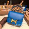 エルメス コンスタンス  ミニ ヴォーエプソン ブルードプリュス 7P /Blue de Presse シルバー金具  constance19-072 全手縫い