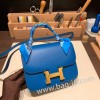 エルメス コンスタンス  ミニ ヴォーエプソン ブルードプリュス 7P /Blue de Presse シルバー金具  constance19-072 全手縫い