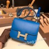 エルメス コンスタンス  ミニ ヴォーエプソン ブルードプリュス 7P /Blue de Presse ゴールド金具   constance19-073 全手縫い