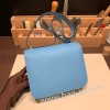 エルメス コンスタンス  ミニ ヴォーエプソン ブルーノール P3 /Blue du Nord シルバー金具  constance19-074 全手縫い