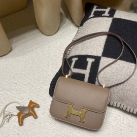 コンスタンス ミニ (Constance 19cm) ヴォー エプソン (Epsom) 18  エトゥープレーゴールド金具 黄金サイズ  実用的で美しさも兼ね備えています