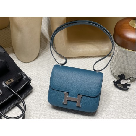 7P/Blue de Presse ブルードプリュス & R2/Blue Agate  ブルーアガット シルバー金具 コンスタンスミニ Constance 19cm ヴォーエプソン Epsom