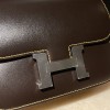 47/Chocolat  ショコラ内 & 9D/ Jaune Ambre  ジョーヌアンブル  ゴールド金具 コンスタンスミニ Constance 19cm box ボックスカーフ 