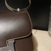 47/Chocolat  ショコラ内 & 9D/ Jaune Ambre  ジョーヌアンブル  ゴールド金具 コンスタンスミニ Constance 19cm box ボックスカーフ 