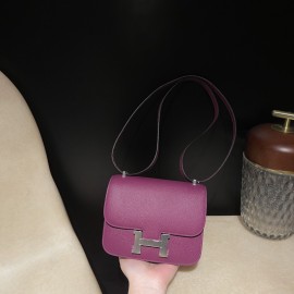 47/Chocolat ショコラ & 9D /Jaune Ambre  ジョーヌアンブル コンスタンスミニ Constance 19cm box ボックスカーフ シルバー金具