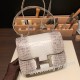 エルメス コンスタンスヴェルソ 24cm  Matte Crocodile Niloti 01/ Himalaya シルバー金具  constance24-006 全手縫い