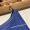 エルメス エヴリンアマゾンTPM Mini Evelyn  トリヨンクレマンス Clemence ブルーエレクトリック 7T/ Blue Electric シルバー金具 Mini Evelyn--010 全手縫い