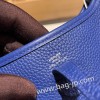 エルメス エヴリンアマゾンTPM Mini Evelyn  トリヨンクレマンス Clemence ブルーエレクトリック 7T/ Blue Electric シルバー金具 Mini Evelyn--010 全手縫い
