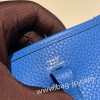 エルメス エヴリンアマゾンTPM Mini Evelyn  トリヨンクレマンス Clemence ブルーザンジバル B3 /Blue Zanzibar シルバー金具 Mini Evelyn--013 全手縫い