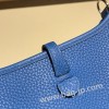 エルメス エヴリンアマゾンTPM Mini Evelyn  トリヨンクレマンス Clemence ブルーザンジバル B3 /Blue Zanzibar シルバー金具 Mini Evelyn--013 全手縫い