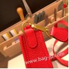 エルメス エヴリンアマゾンTPM Mini Evelyn  トリヨンクレマンス Clemence ルージュクー S3/Rouge Cœur ゴールド金具 Mini Evelyn--049 全手縫い