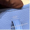 エルメス エヴリンアマゾンTPM Mini Evelyn  トリヨンクレマンス Clemence ブルーパラダイス 2T/ Blue Paradise シルバー金具 Mini Evelyn--065 全手縫い