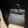 HAC 40x45 Togo ブラック ゴールドクラスプ メンズバッグ｜個性的デザイン × 高級素材 男神必携の大人モダンアイテム