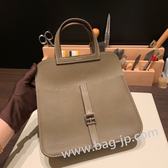 エルメス アルザン 25cm Halzan トリヨンクレマンス エトゥープ 18/Étoupe Grey  シルバー金具  Halzan25-023 全手縫い