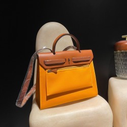 エルメス(Hermes) エールバッグ ジップ 31 2WAY ハンドバッグ Herbag Zip 31 ツイルアッシュ Apricot  アプリコット hebag31-004 全手縫い