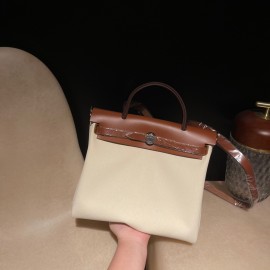 エルメス(Hermes) エールバッグ ジップ 31 2WAY ハンドバッグ Herbag Zip 31 ツイルアッシュ Beige  ベージュ hebag31-005 全手縫い