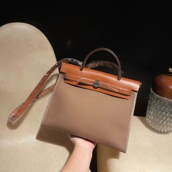 エルメス(Hermes) エールバッグ ジップ 31 2WAY ハンドバッグ Herbag Zip 31 ツイルアッシュ hebag31-020 全手縫い