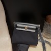 89/Black (Noir) ブラック エルメス ショルダーバッグ エールバッグジップ ミニ ブラック/シルバー金具 トワルミリタリー/ヴァッシュハンター ゴールド金具