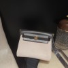 46/Ebene エベーヌ エルメス ショルダーバッグ エールバッグジップ ミニ ブラック/シルバー金具 トワルミリタリー/ヴァッシュハンター ゴールド金具