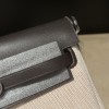 46/Ebene エベーヌ エルメス ショルダーバッグ エールバッグジップ ミニ ブラック/シルバー金具 トワルミリタリー/ヴァッシュハンター シルバー金具 