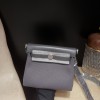 85/Ardoise  アルドワーズ エルメス ショルダーバッグ エールバッグジップ ミニ ブラック/シルバー金具 トワルミリタリー/ヴァッシュハンター シルバー金具 