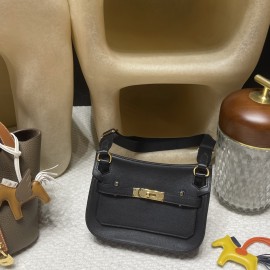 【jypsiere】ジプシーミニ スイフトレザー 調節可能キャンバス肩ベルト付き 89/Black ゴールドクラスプ レジャークールバッグ
