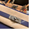 ブルーアンクル M3/ Blue Encre & フランボワーズ Framboise  シルバー金具  kelly25-013 全手縫い エルメス ケリー25cm  外縫い